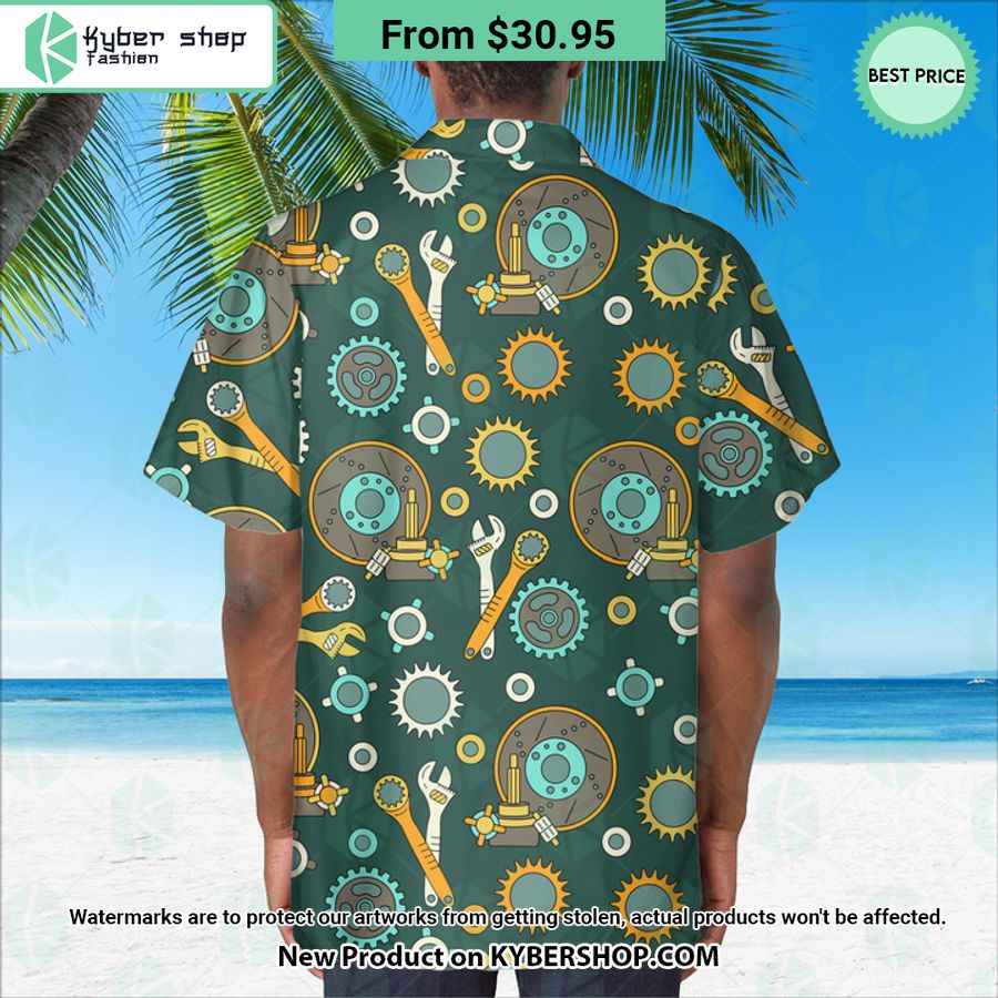 Mechanic Tools Pattern Hawaiian Shirt