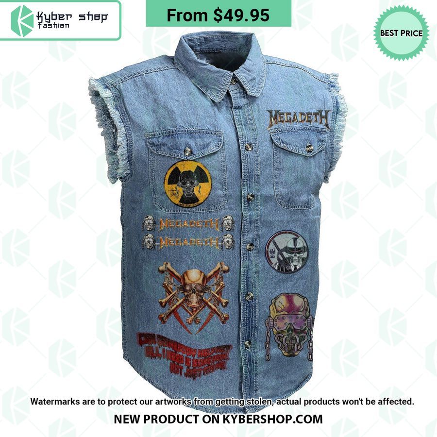 Megadeth The Sick The Dying And The Dead Sleeveless Denim Jacket