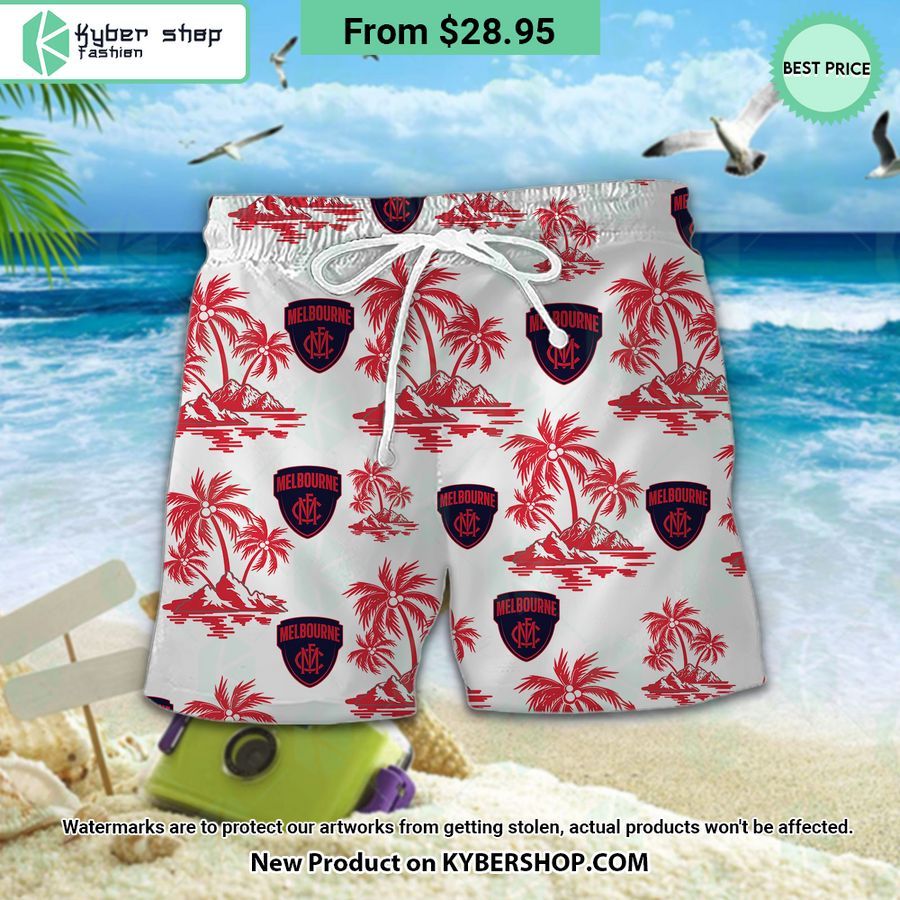 Melbourne Football Club Hawaiian Shirt Shorts