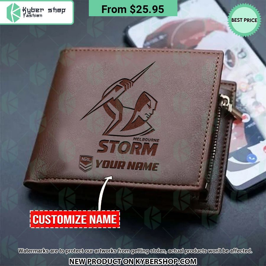 Melbourne Storm NRL Leather Wallet
