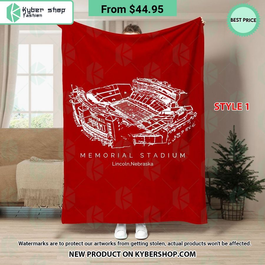 Memorial Stadium Lincoln Nebraska Cornhuskers Blanket