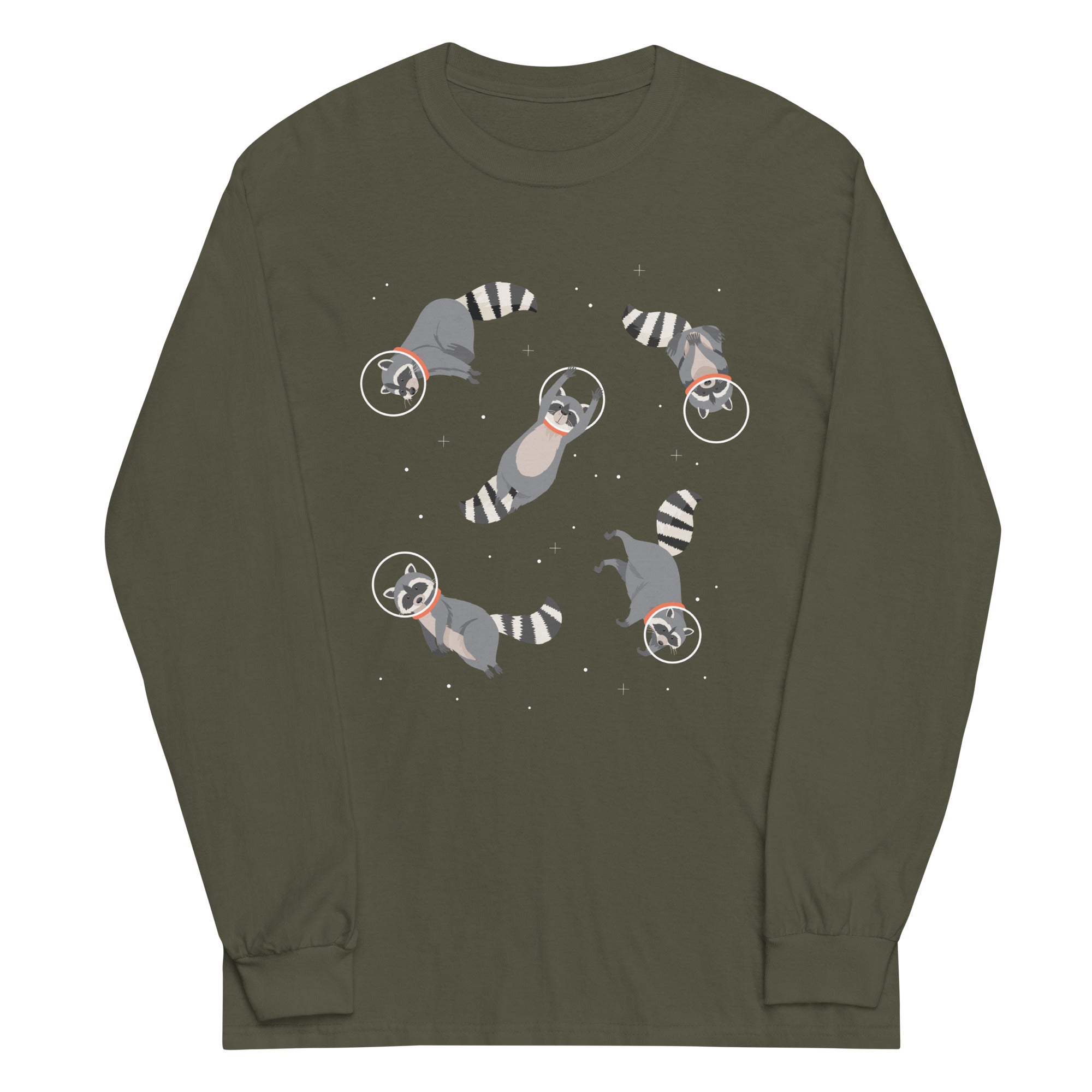 Raccoons In Space Unisex Long Sleeve Tee
