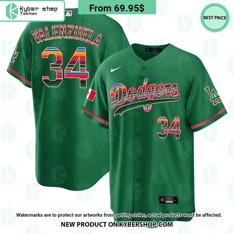 Men’s Los Angeles Dodgers Mexico Cool Base Green Jersey