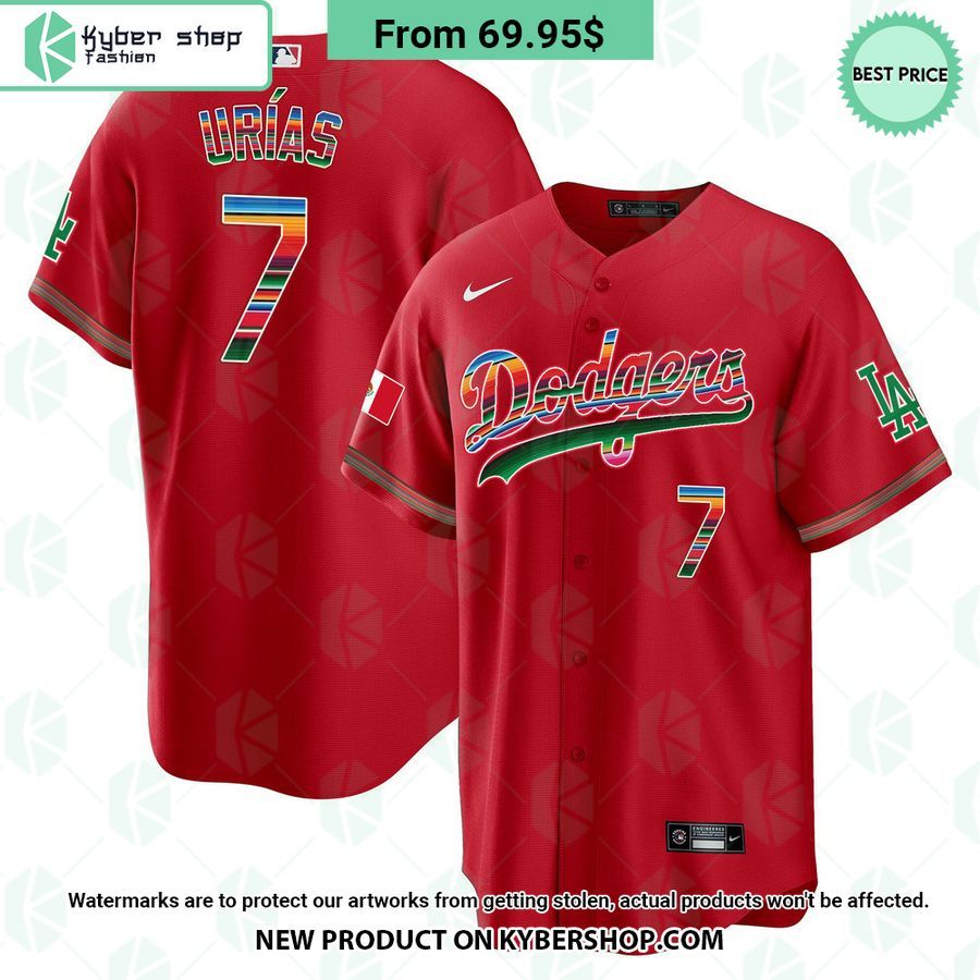 Men’s Los Angeles Dodgers Mexico Cool Base Red Jersey
