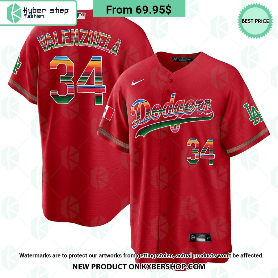 Men’s Los Angeles Dodgers Mexico Cool Base Red Jersey