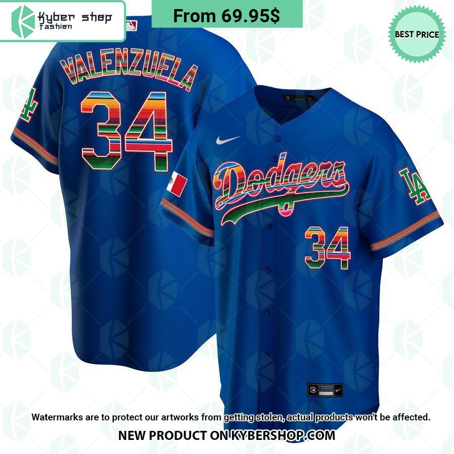 Men’s Los Angeles Dodgers Mexico Cool Base Royal Jersey