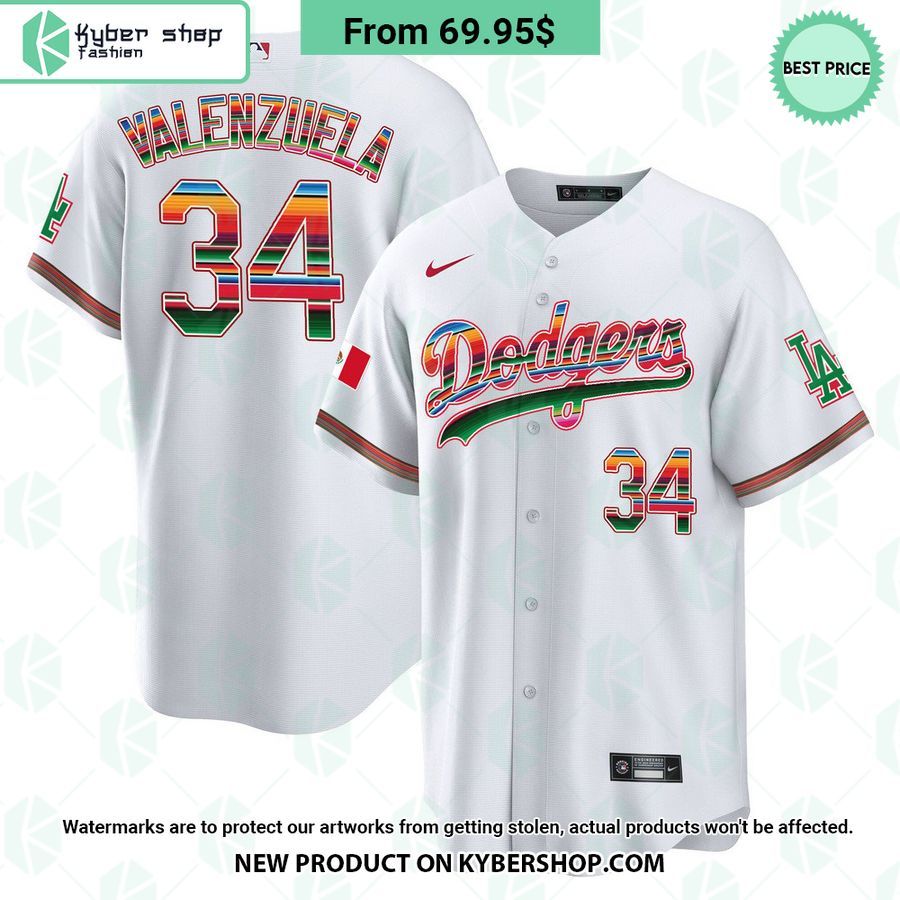 Men’s Los Angeles Dodgers Mexico Cool Base White Jersey
