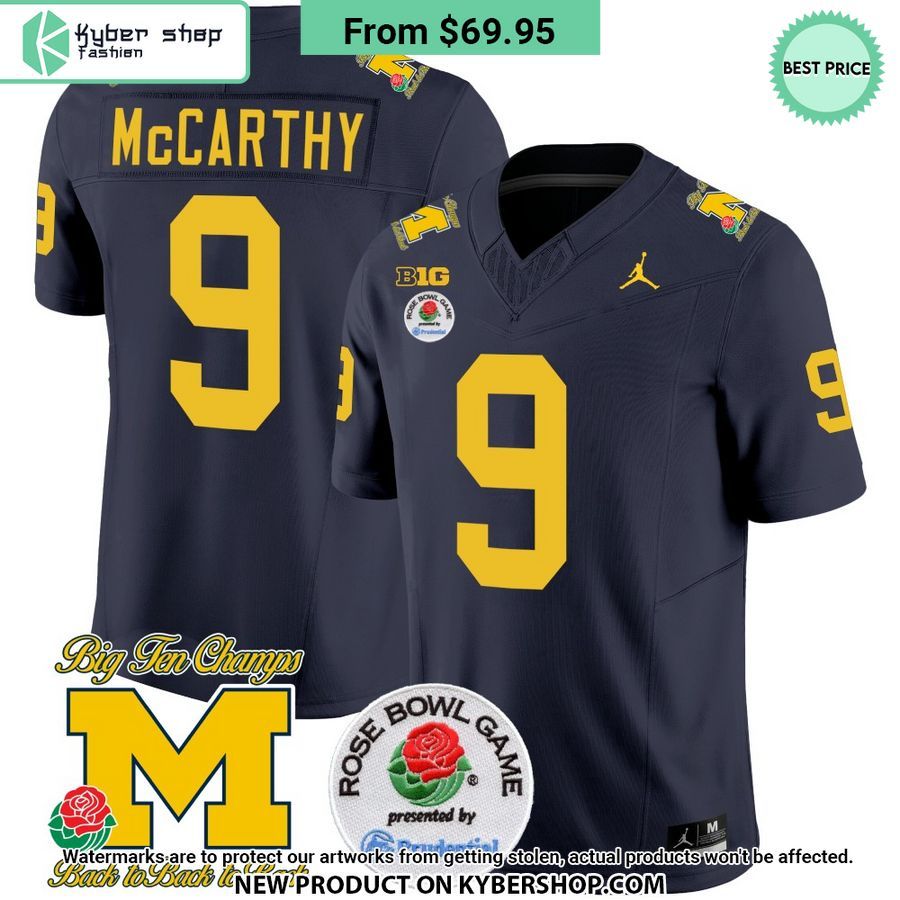 Men’s Michigan Wolverines Rose Bowl Patch Jersey