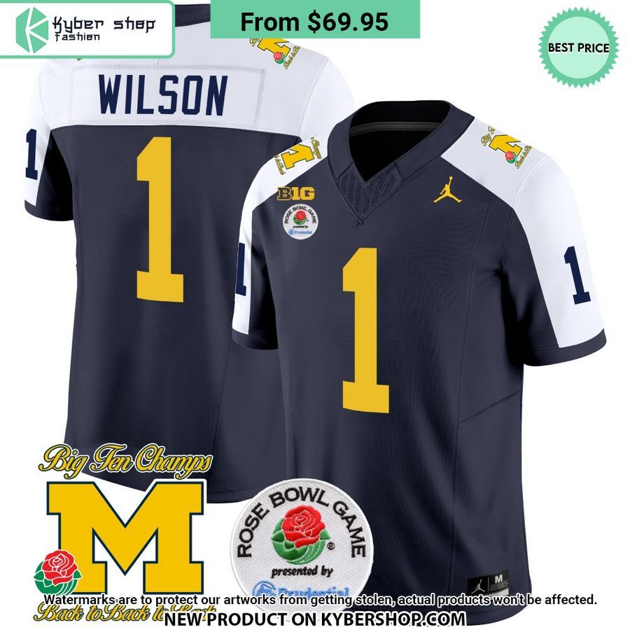 Men’s Michigan Wolverines Rose Bowl Patch Jersey
