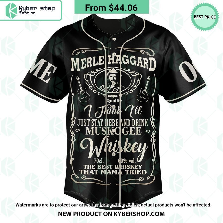 Merle Haggard Muskogee Whiskey CUSTOM Baseball Jersey