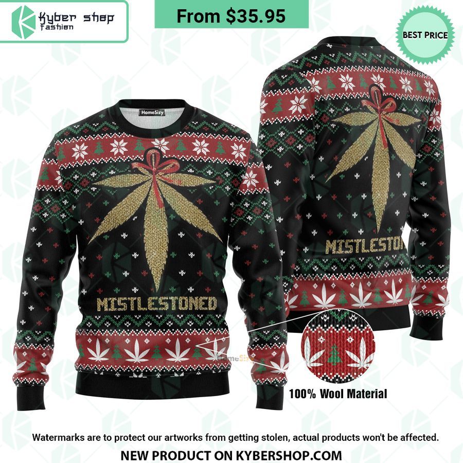 Merry Christmas Weed Mistlestoned Sweater