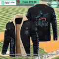 Miami Marlins MLB Fleece Leather Jacket