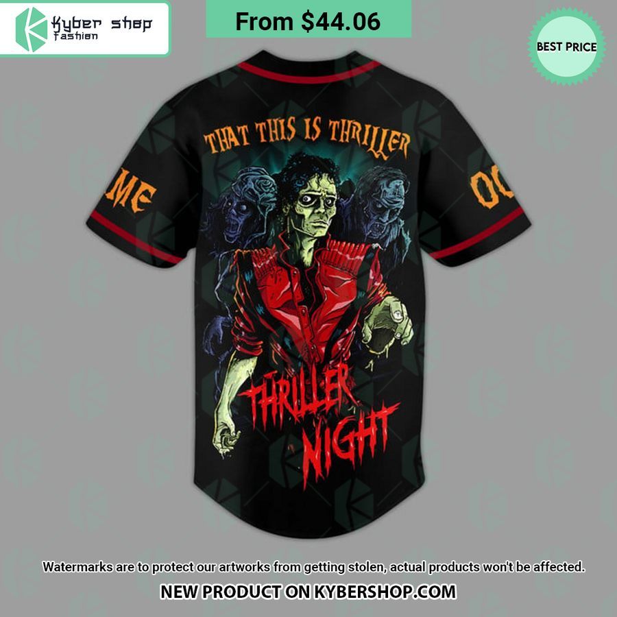 Michael Jackson Thriller Night CUSTOM Baseball Jersey