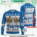 Michelob Ultra Horror Characters Drink Ugly Christmas Sweater