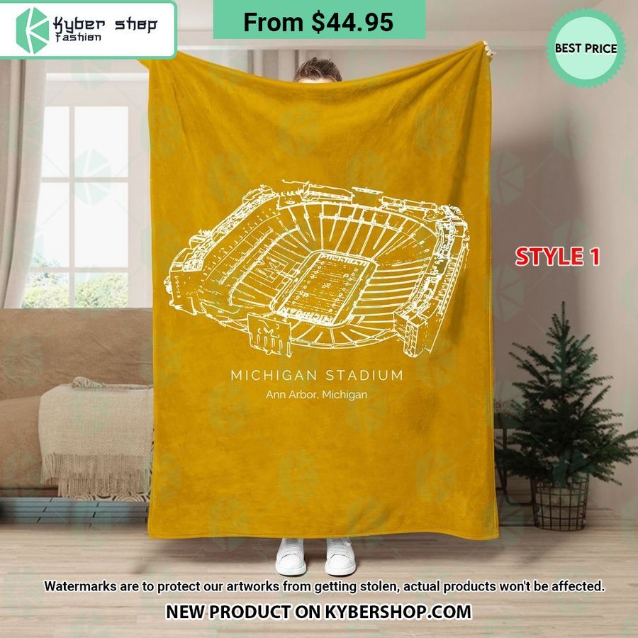 Michigan Stadium Michigan Wolverines Blanket