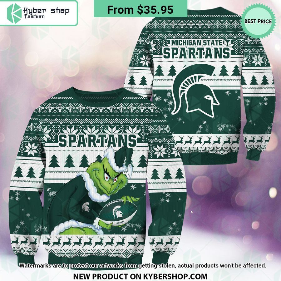Michigan State Spartans Grinch Christmas Sweater