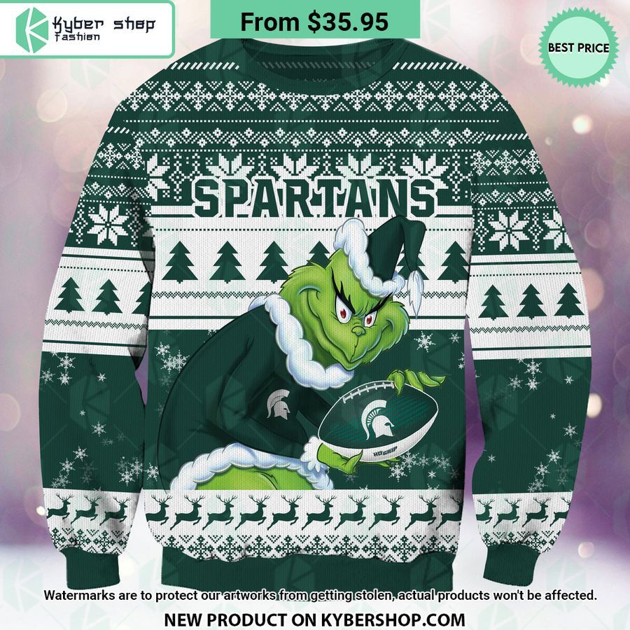 Michigan State Spartans Grinch Christmas Sweater
