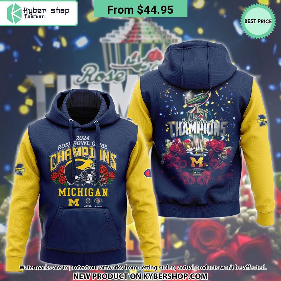 Michigan Wolverines 2024 Rose Bowl Game Champions Hoodie