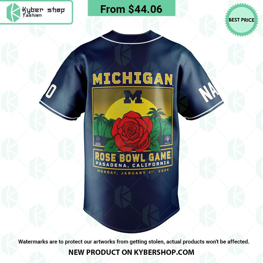 Michigan Wolverines Rose Bowl Game CUSTOM Baseball Jersey