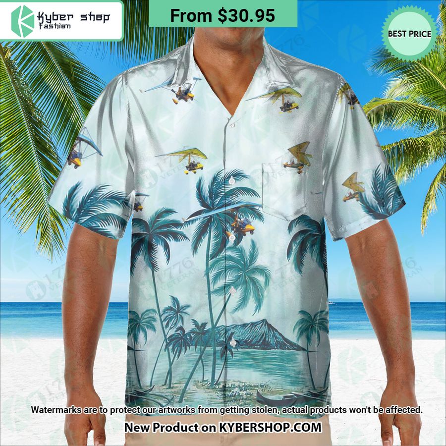 Microlight Aircraft Palm Hawaiian Shirt