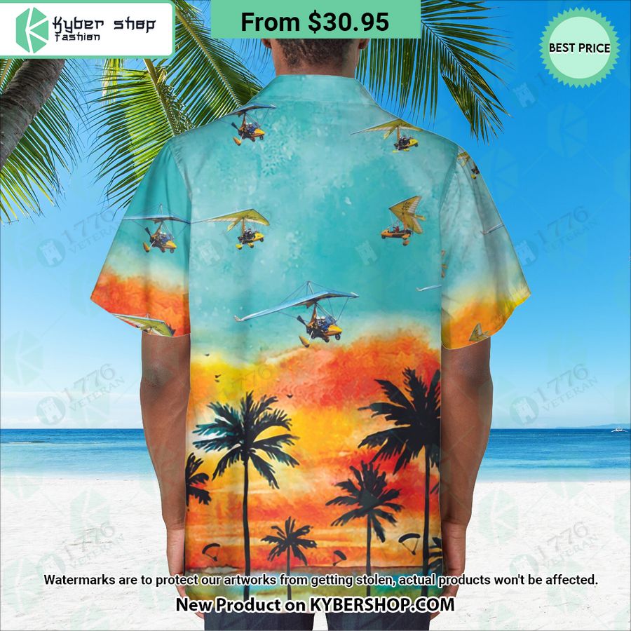 Microlight Aircraft Sunset Hawaiian Shirt