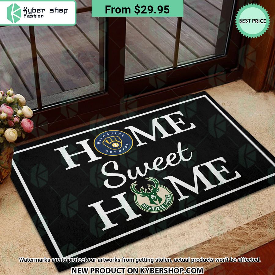 Milwaukee Bucks Milwaukee Brewers Home Sweet Home Doormat