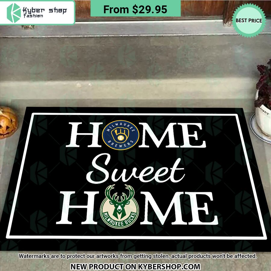 Milwaukee Bucks Milwaukee Brewers Home Sweet Home Doormat