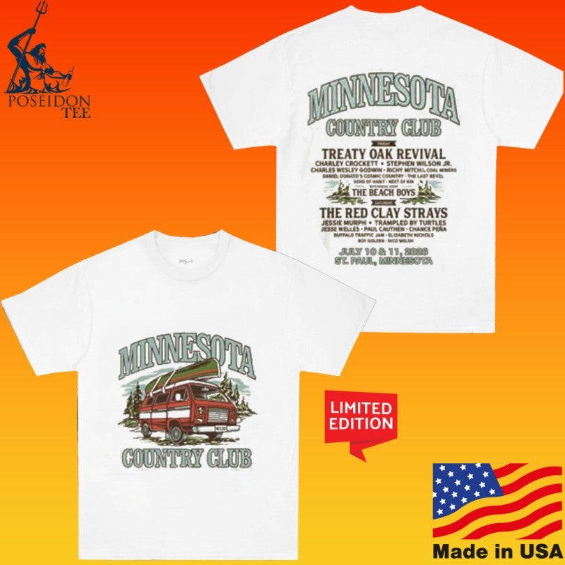 Minnesota Country Club Camper Van Lineup T-shirt