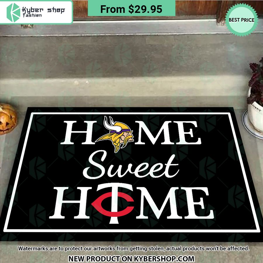 Minnesota Twins Minnesota Vikings Home Sweet Home Doormat