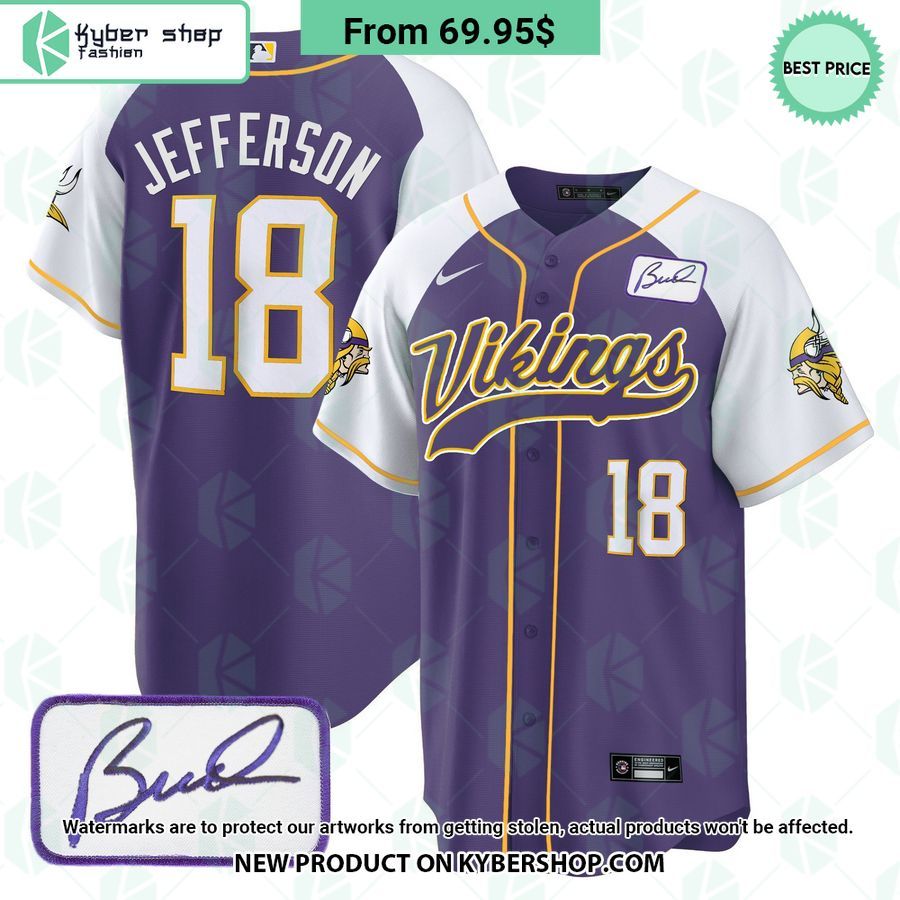 Minnesota Vikings Bud Grant Patch Baseball Jersey