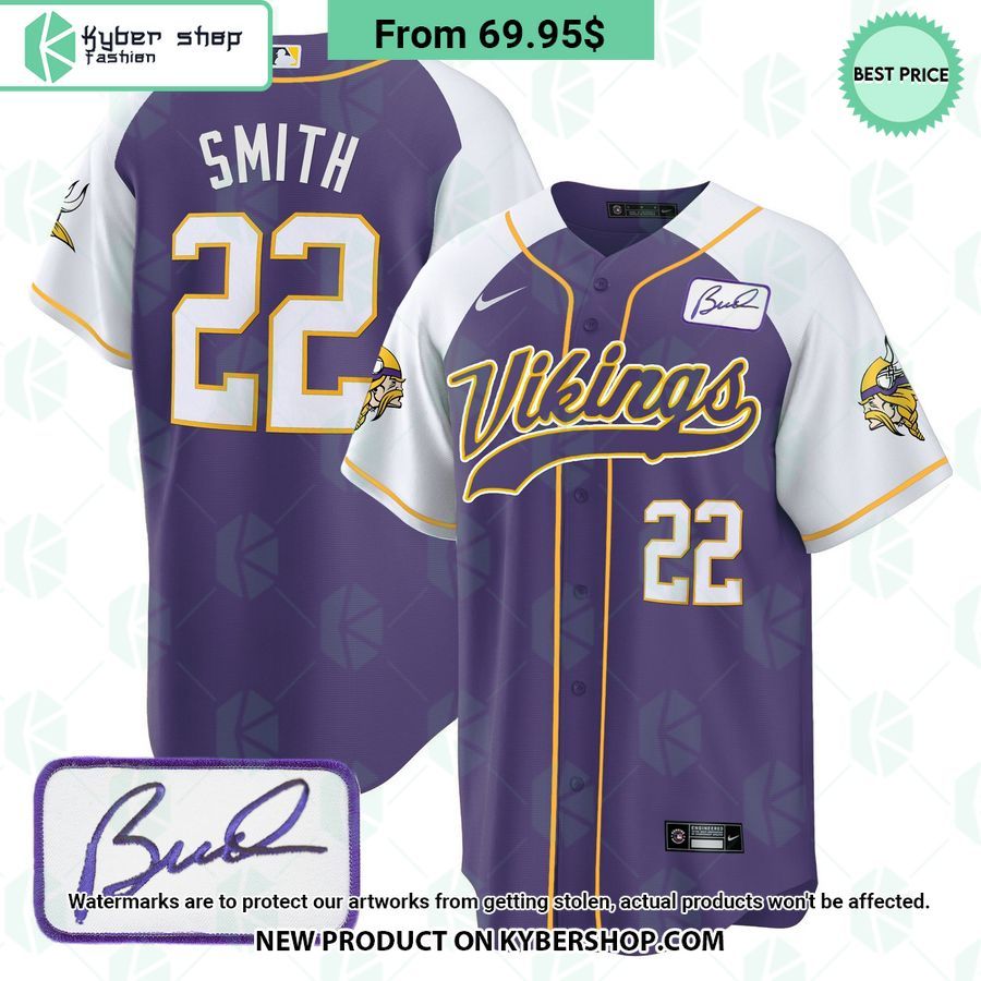 Minnesota Vikings Bud Grant Patch Baseball Jersey