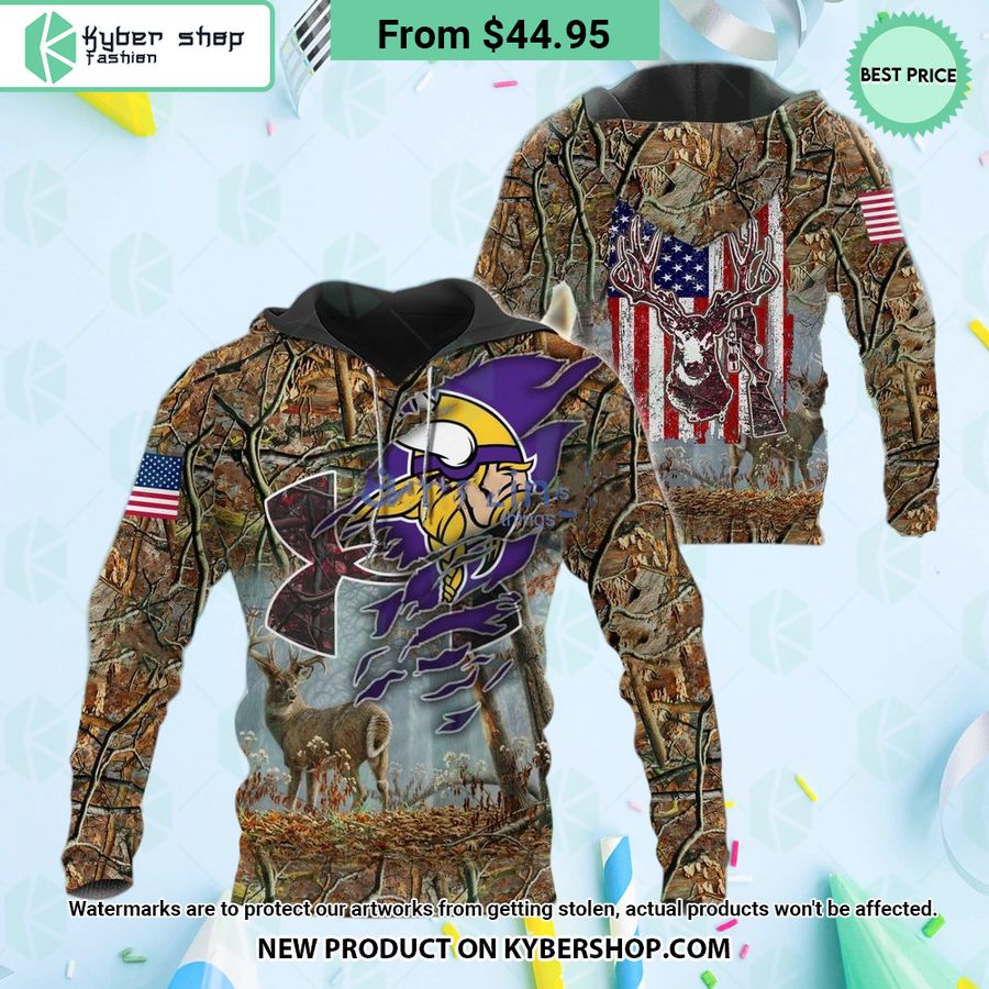 Minnesota Vikings Hunting Camo Hoodie