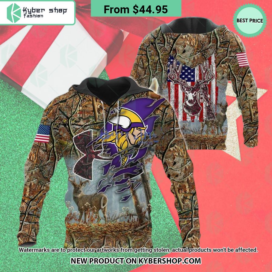 Minnesota Vikings Hunting Camo Hoodie