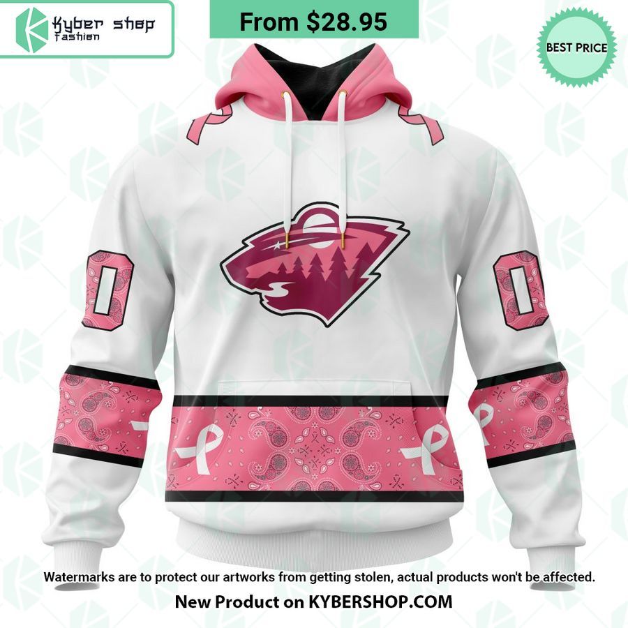 Minnesota Wild In October We Wear Pink Breast Cancer Hoodie