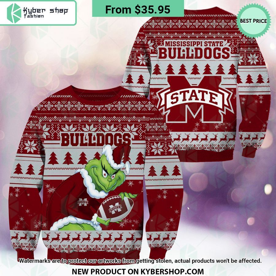 Mississippi State Bulldogs Grinch Christmas Sweater