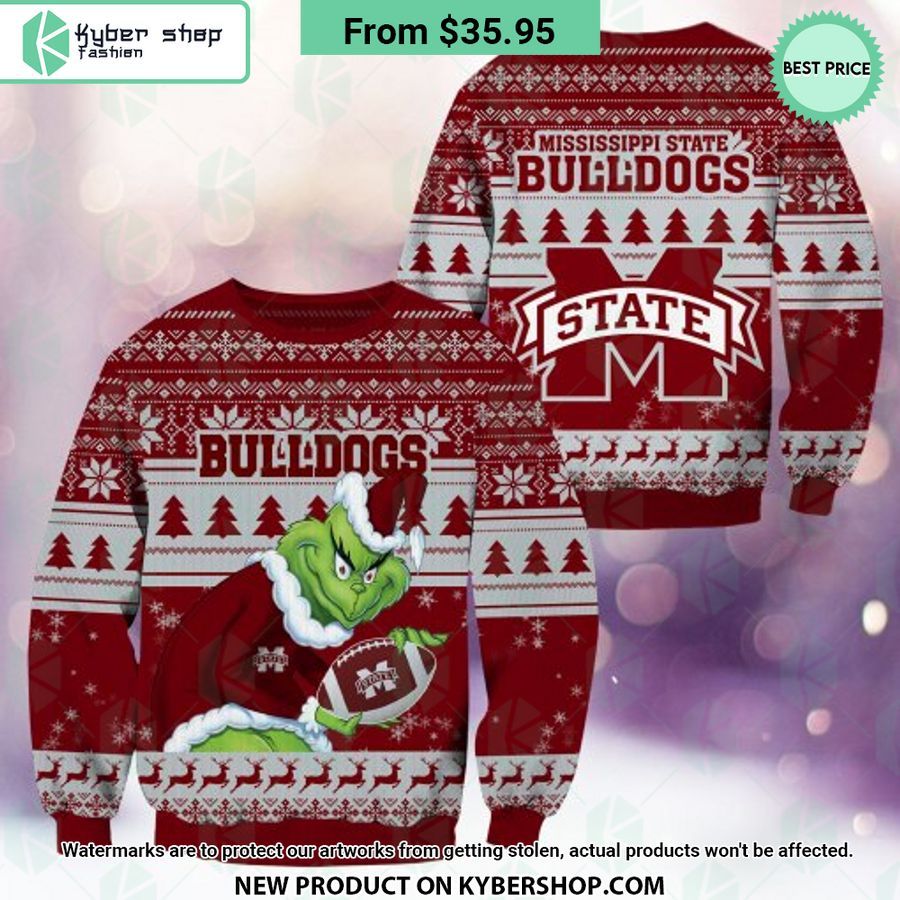 Mississippi State Bulldogs Grinch Christmas Sweater