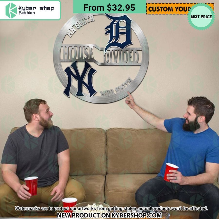 MLB Teams House Divided CUSTOM Metal Sign