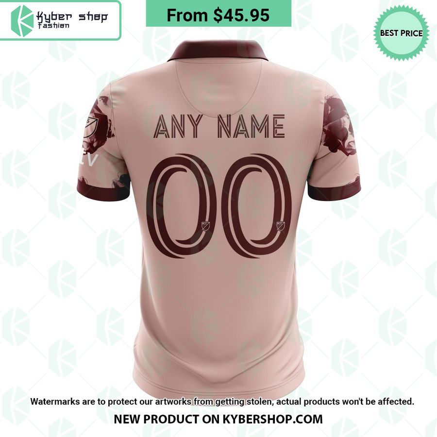 MLS Portland Timbers 2023 Away Heritage Rose CUSTOM Polo Shirt