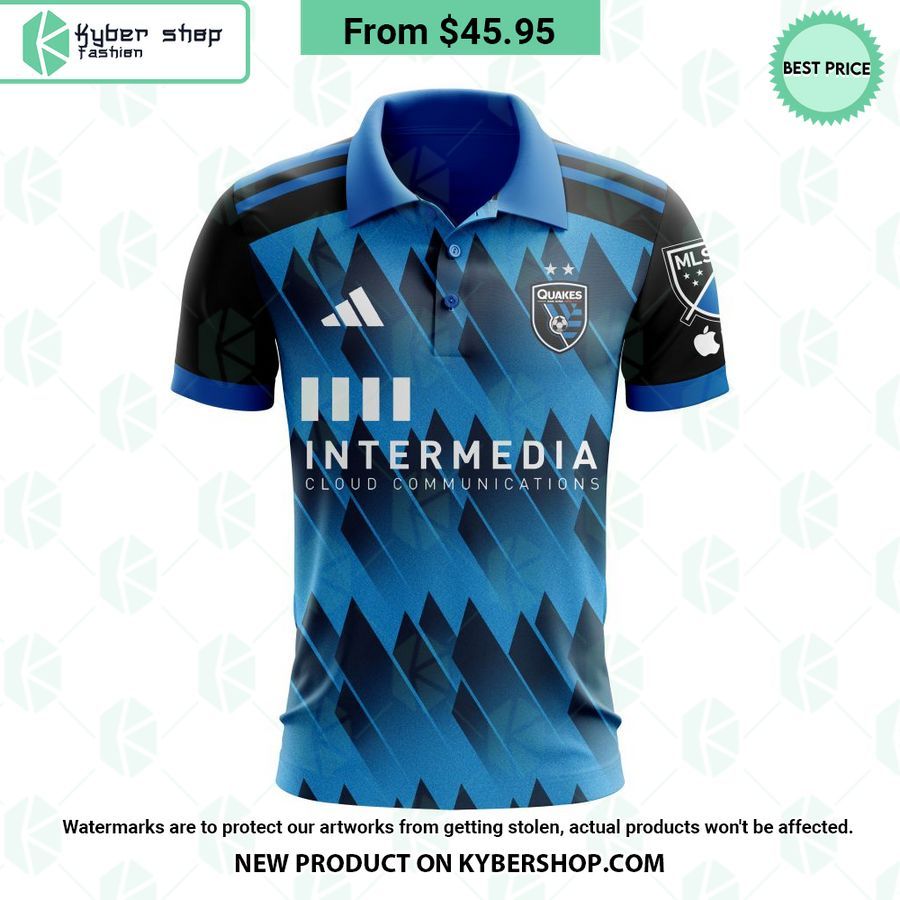 MLS San Jose Earthquakes 2023 Home Active Fault CUSTOM Polo Shirt
