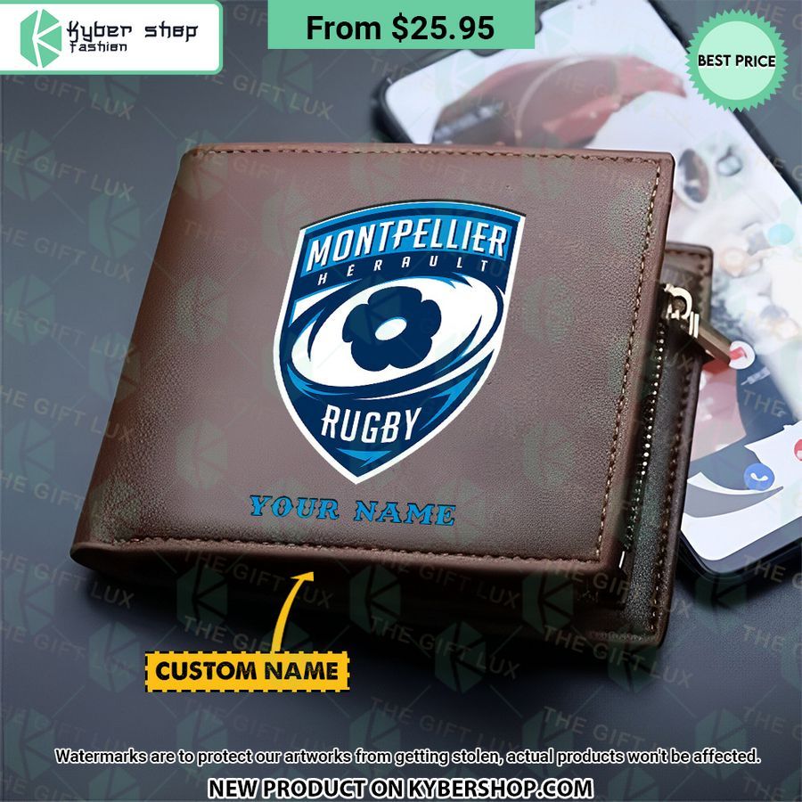 Montpellier Hérault Rugby CUSTOM Leather Wallet