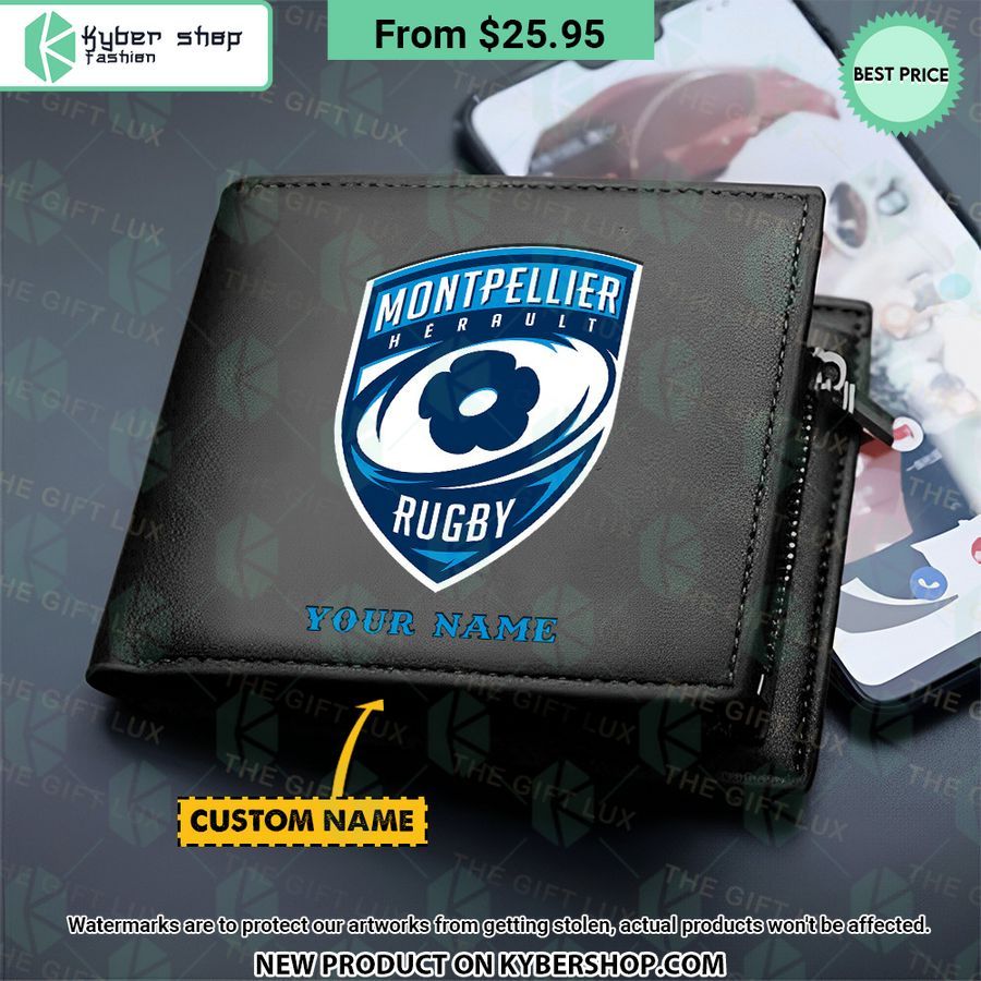 Montpellier Hérault Rugby CUSTOM Leather Wallet