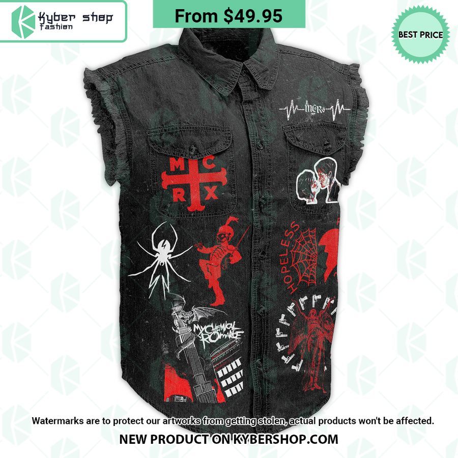My Chemical Romance Rock Hand Sleeveless Denim Jacket
