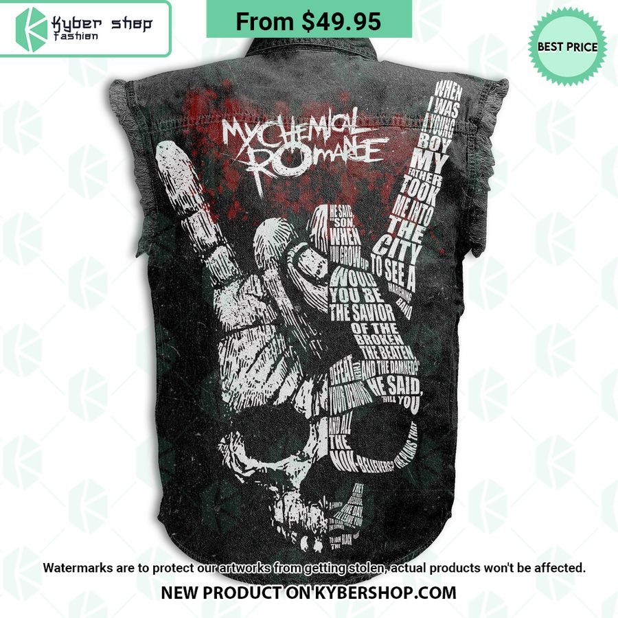 My Chemical Romance Rock Hand Sleeveless Denim Jacket