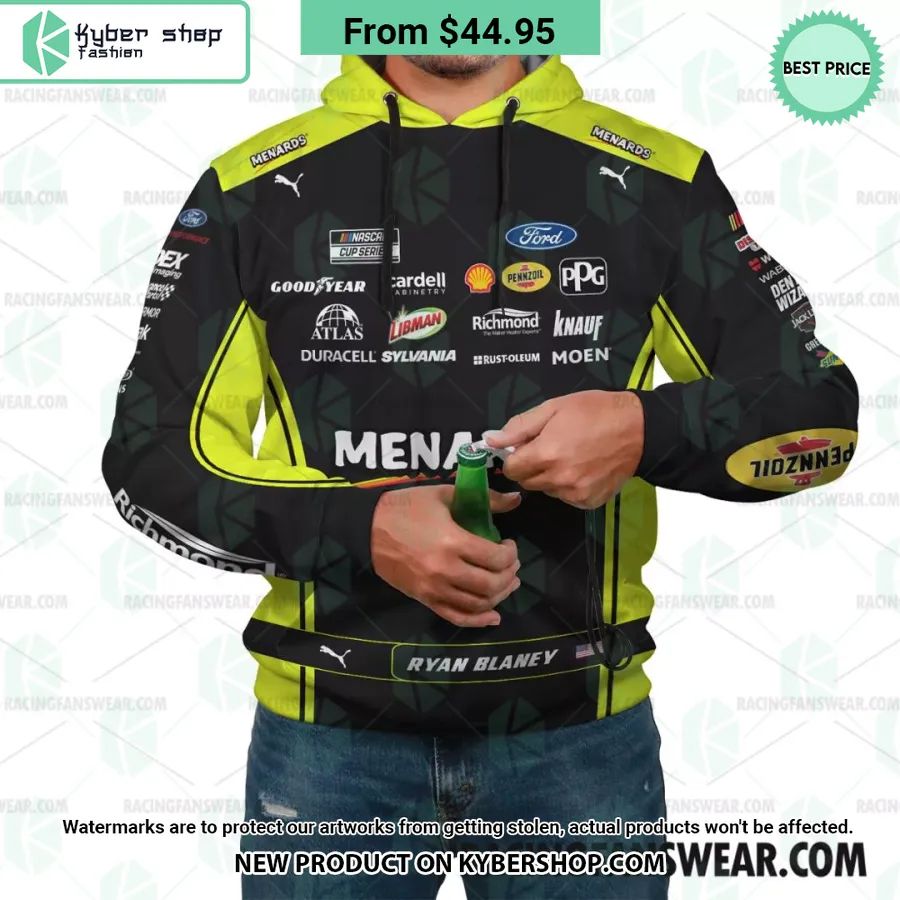 Nascar 2023 Menards Racing Uniform Ryan Blaney Hoodie