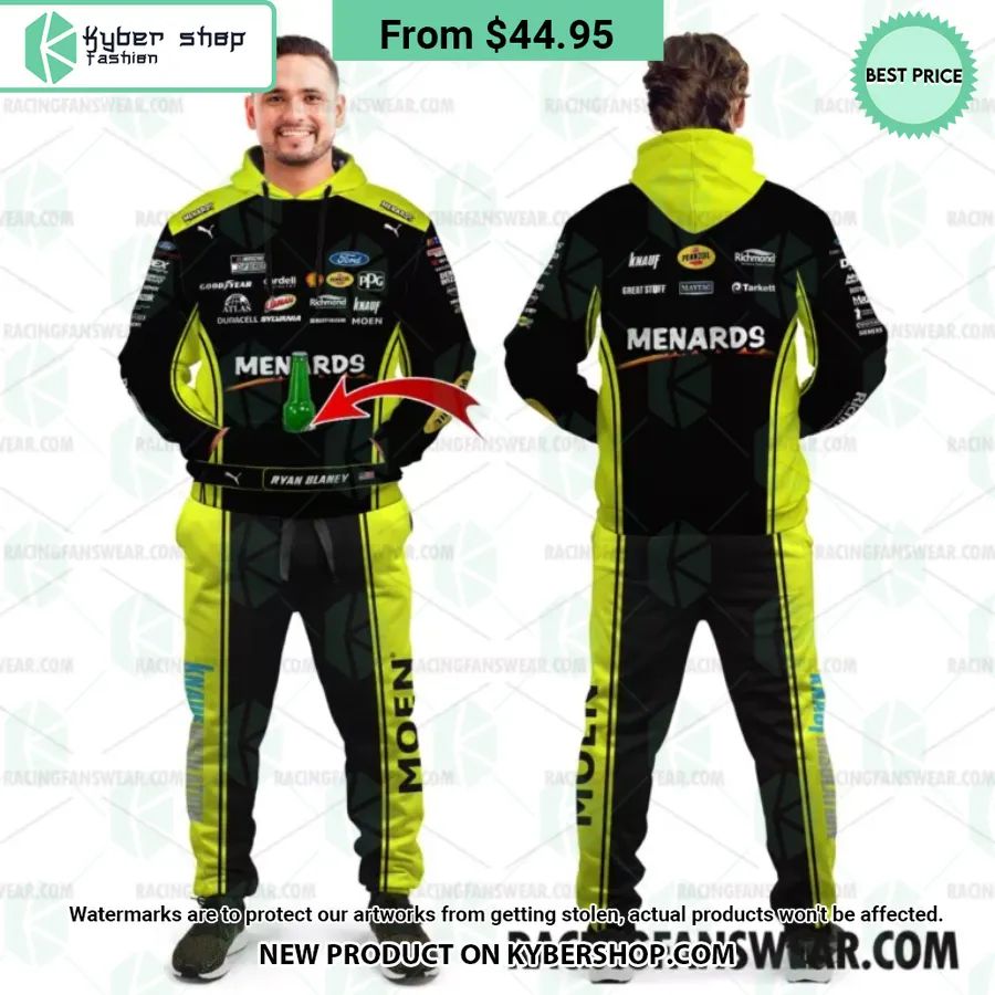 Nascar 2023 Menards Racing Uniform Ryan Blaney Hoodie