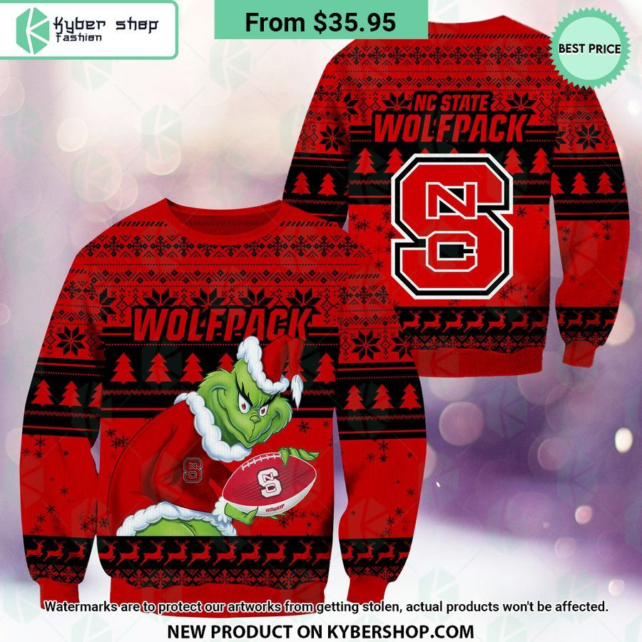 NC State Wolfpack Grinch Christmas Sweater