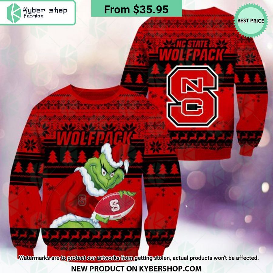 NC State Wolfpack Grinch Christmas Sweater