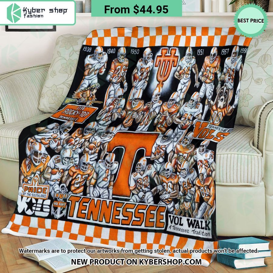 NCAA Tennessee Volunteers Football History Legend Blanket
