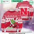 Nebraska Cornhuskers Grinch Christmas Sweater