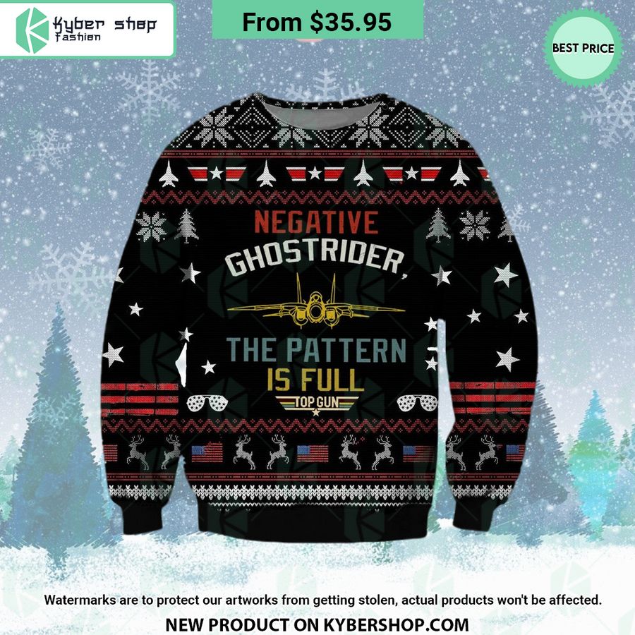 Negative Ghostrider The Pattern is Full Top Gun Sweater